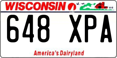 WI license plate 648XPA