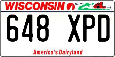WI license plate 648XPD