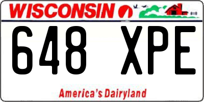 WI license plate 648XPE