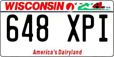 WI license plate 648XPI