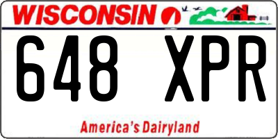 WI license plate 648XPR