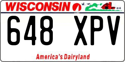 WI license plate 648XPV