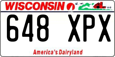 WI license plate 648XPX