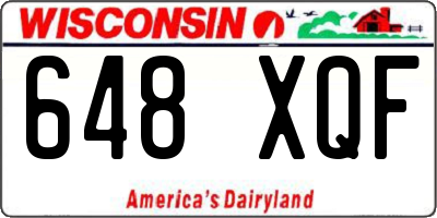 WI license plate 648XQF