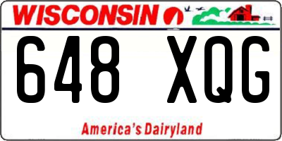 WI license plate 648XQG