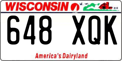WI license plate 648XQK
