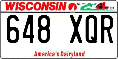 WI license plate 648XQR
