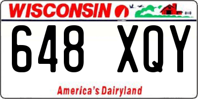 WI license plate 648XQY