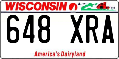 WI license plate 648XRA