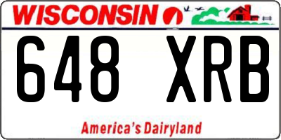 WI license plate 648XRB