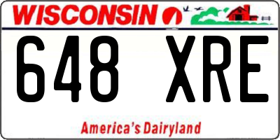 WI license plate 648XRE