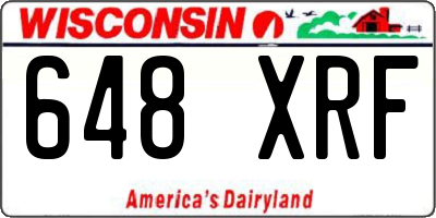 WI license plate 648XRF