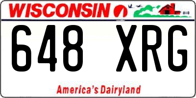 WI license plate 648XRG