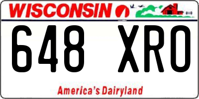 WI license plate 648XRO