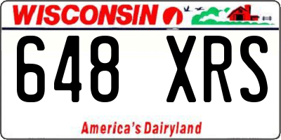 WI license plate 648XRS