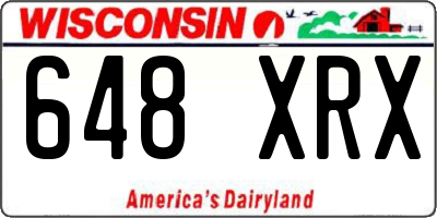 WI license plate 648XRX
