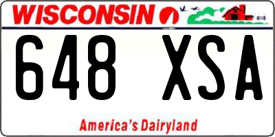 WI license plate 648XSA