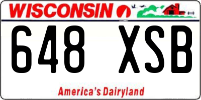 WI license plate 648XSB