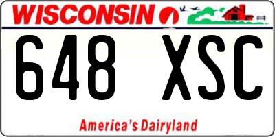 WI license plate 648XSC