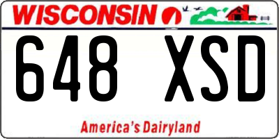 WI license plate 648XSD