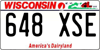 WI license plate 648XSE