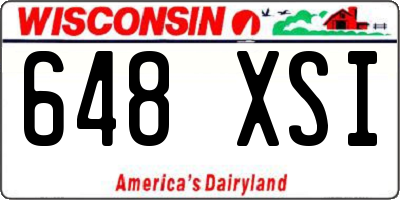 WI license plate 648XSI