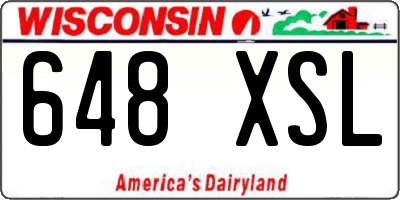 WI license plate 648XSL