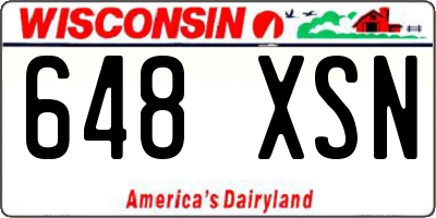 WI license plate 648XSN