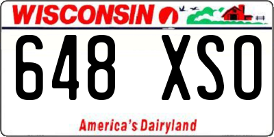 WI license plate 648XSO