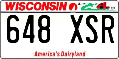 WI license plate 648XSR