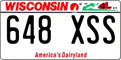 WI license plate 648XSS
