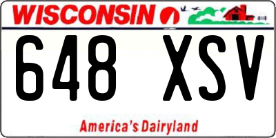 WI license plate 648XSV