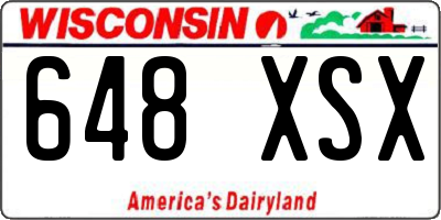 WI license plate 648XSX