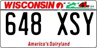 WI license plate 648XSY