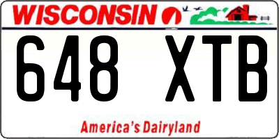 WI license plate 648XTB