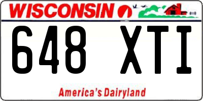 WI license plate 648XTI