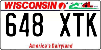 WI license plate 648XTK