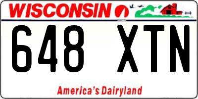 WI license plate 648XTN