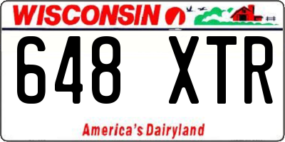 WI license plate 648XTR