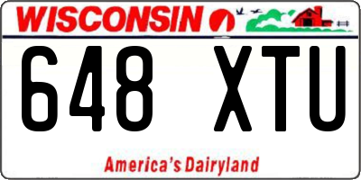 WI license plate 648XTU