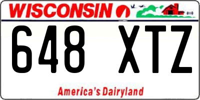 WI license plate 648XTZ