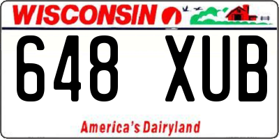 WI license plate 648XUB