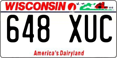 WI license plate 648XUC