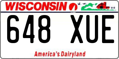 WI license plate 648XUE