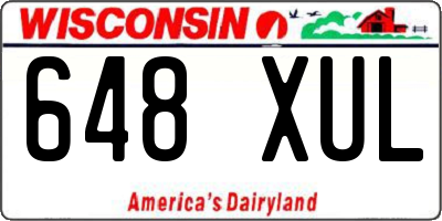 WI license plate 648XUL