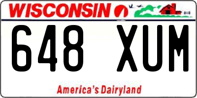 WI license plate 648XUM