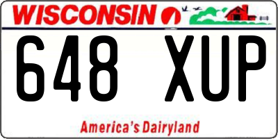 WI license plate 648XUP