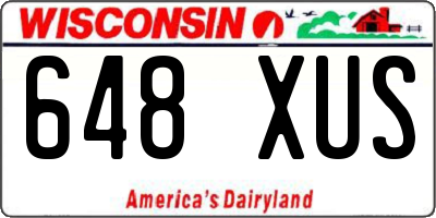 WI license plate 648XUS