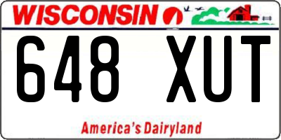 WI license plate 648XUT