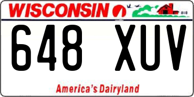 WI license plate 648XUV